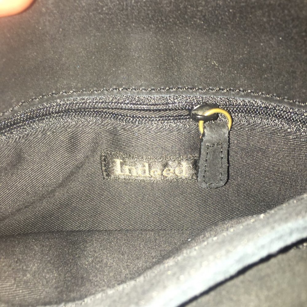 Sold Vintage Indeed Sm Black Suede Embellished Bag - Picture 4 of 5